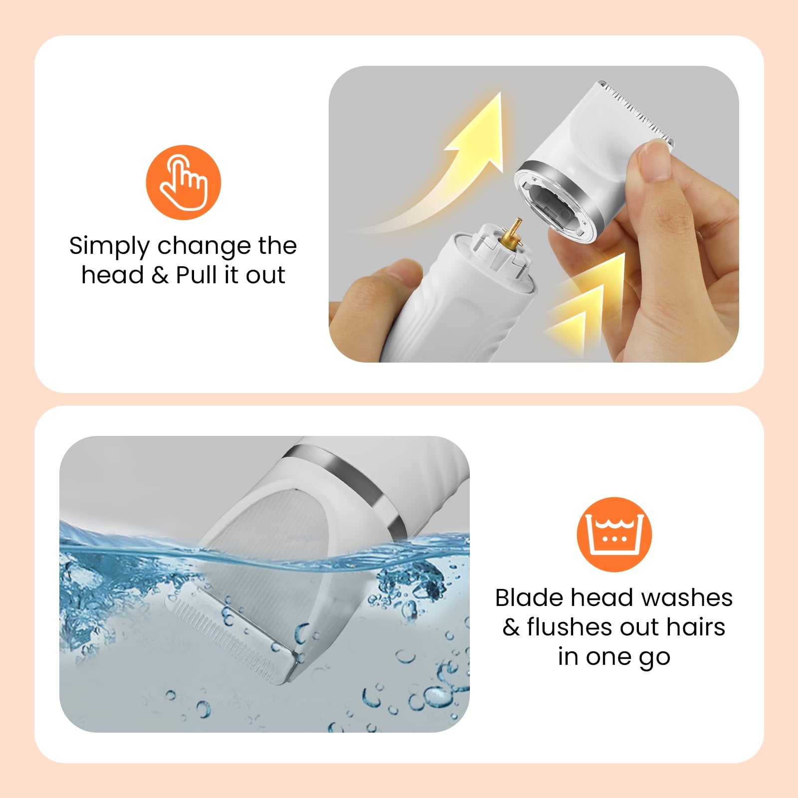 Dog Hair Clippers, Dog Grooming Kit for Thick Hair, Low Noise Dog Shaver Clipper with 4 Comb Guides, White